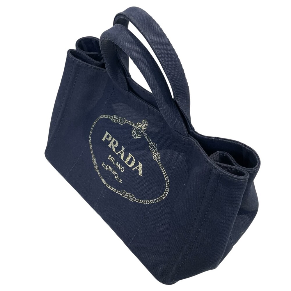 Prada Canapa Tote Bag Navy Blue